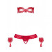 Набор маска+наручники+стринги Obsessive Hetea 3 pcs set red S/M