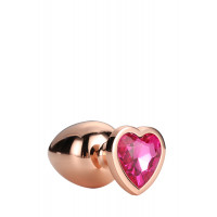 Dt21790 анальна пробка з серцем GLEAMING LOVE ROSE GOLD PLUG MEDIUM