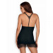 Cорочка Obsessive Chiccanta chemise & thong black S/M
