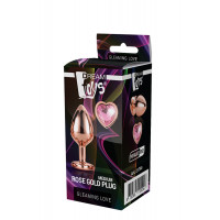 Dt21790 анальна пробка з серцем GLEAMING LOVE ROSE GOLD PLUG MEDIUM