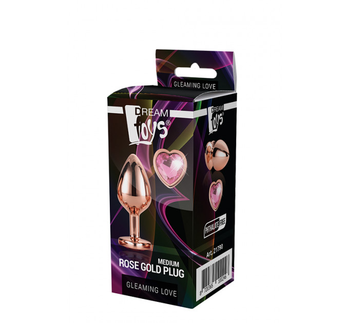 DT21790 Анальная пробка с сердцем GLEAMING LOVE ROSE GOLD PLUG MEDIUM