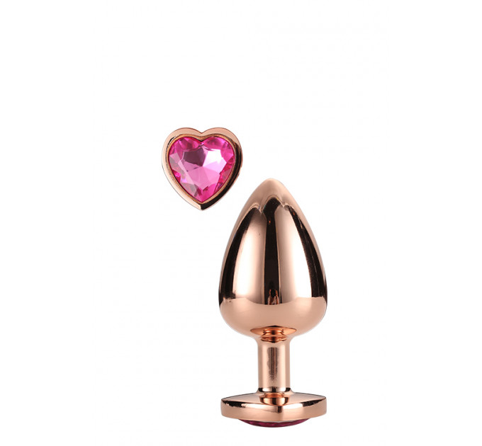 DT21790 Анальная пробка с сердцем GLEAMING LOVE ROSE GOLD PLUG MEDIUM