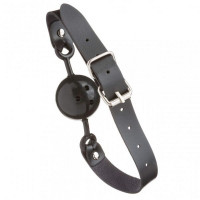 F61404 Кляп зі шкіри Loveshop Latex Comfort BREATHABLE BALL Gag BLACK
