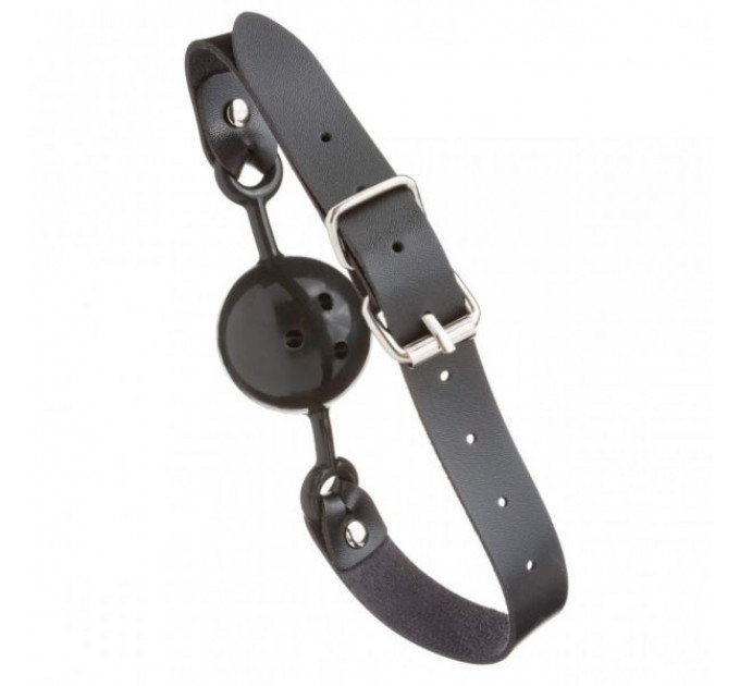 F61404 Кляп из кожи Loveshop Latex Comfort BREATHABLE BALL GAG BLACK