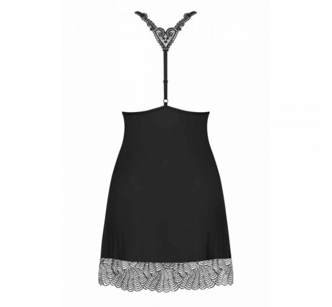 Cорочка Obsessive Chiccanta chemise & thong black S/M