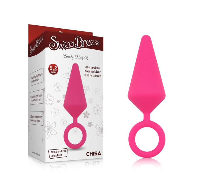 Анальная пробка Chisa Sweet Breeze розовая, 13.2 х 4 см, L
