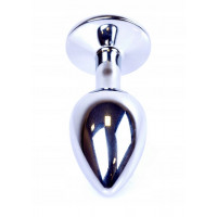 Анальна пробка з каменем Plug-Jewellery Silver PLUG-Pink розмір S