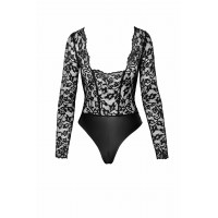 Боді з мереживом, F296 Noir Handmade Psyche з відкритим доступом, з блискавкою, чорне, розмір M
