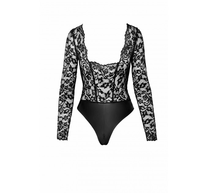 Боди с кружевом, F296 Noir Handmade Psyche с открытым доступом, с молнией, черное, размер M