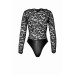 Боди с кружевом, F296 Noir Handmade Psyche с открытым доступом, с молнией, черное, размер M