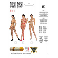 Бодістокінг велика сітка Passion BS091 white, S/L