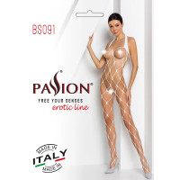 Бодістокінг велика сітка Passion BS091 white, S/L