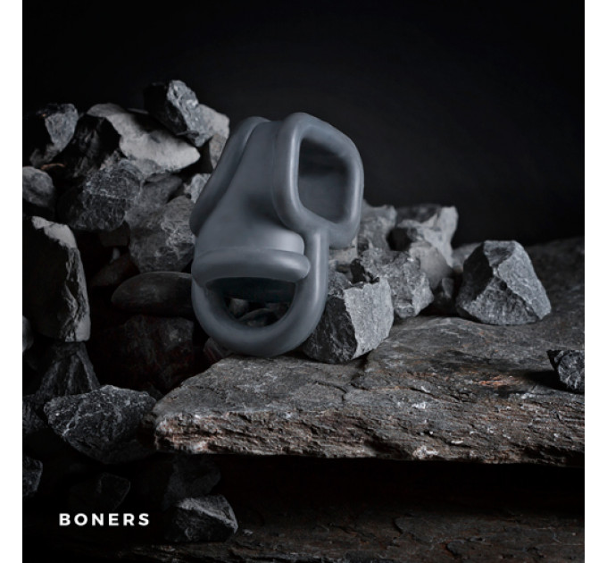Ерекційне кільце Boners з поділом яєчок, сіре