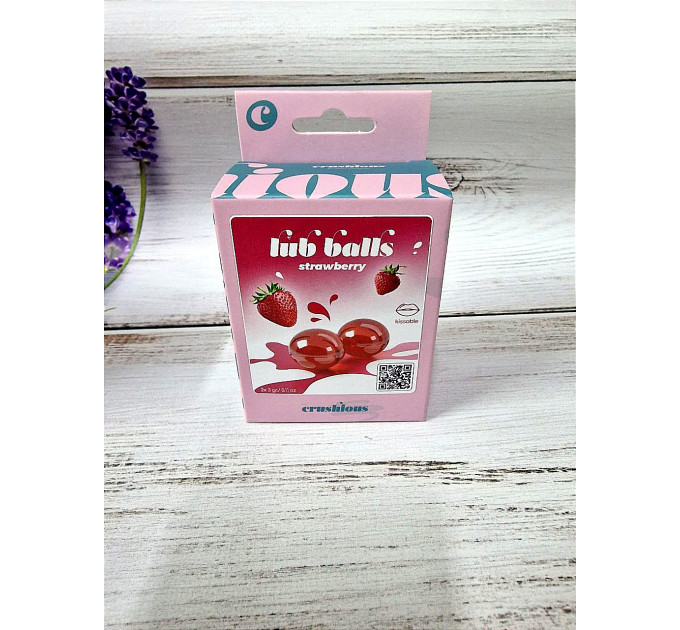 Бразильские шарики Crushious LUB BALLS со вкусом клубники 2 шт. по 3 гр.