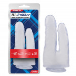 Фаллоимитатор двойной на присоске Chisa Hi-Rubber 7.9, прозрачный