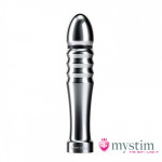 Фаллоимитатор с электростимуляцией Mystim серебряный, 13 х 2.6 см