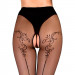 Колготки с декоративным узором сзади Ballerina's Secret и открытым доступом, черные, L/XL