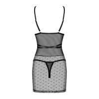 Комплект Obsessive Bowessa сорочка та трусики, чорний, L/XL