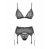 Комплект Obsessive Shibu 3-pcs set black L/XL