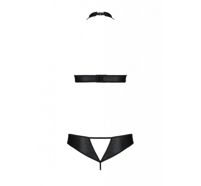 Комплет с открытым бюстом MALWIA SET WITH OPEN BRA black S/M - Passion