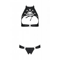 Комплет із відкритим бюстом MALWIA SET WITH OPEN BRA black S/M - Passion