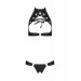 Комплет с открытым бюстом MALWIA SET WITH OPEN BRA black S/M - Passion