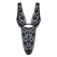 Кружевное боди Obsessive Figurea, черный, S/M