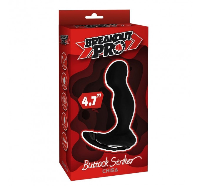 Масажер простати Chisa Breakout Pro Buttock Striker з вібрацією та пульсацією, чорний