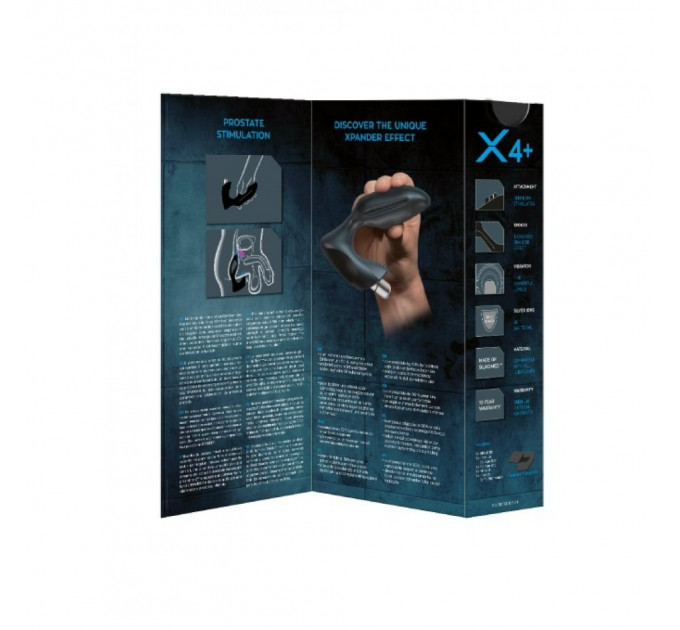 Масажер простати розмір S, XPANDER X4+ rechargeable PowerRocket, чорний, 9.5 см