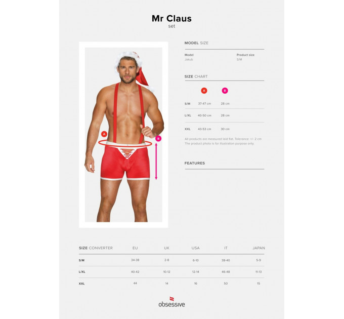 Новогодний костюм Санта Клауса Obsessive Mr. Claus, красно-белый, L\XL