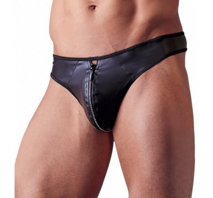 Чоловічі стрінги зі стразами по блискавці Sven Joy Ment Men's String, чорний, L