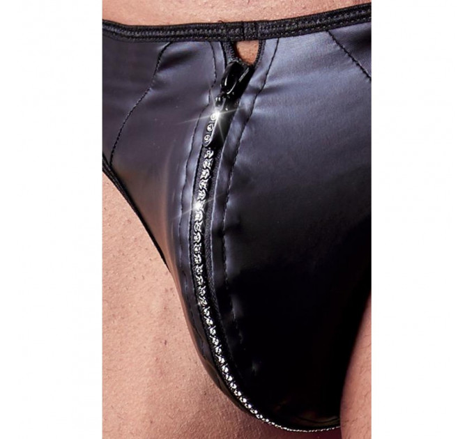 Чоловічі стрінги зі стразами по блискавці Sven Joy Ment Men's String, чорний, L