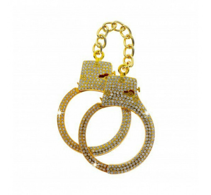 Наручники золотые украшенные камнями Diamond Wrist Cuffs Gold Taboom