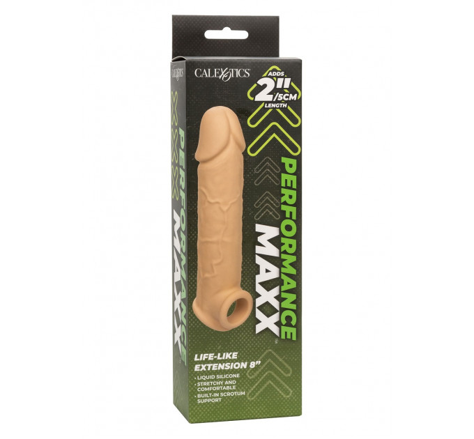 Насадка для пениса удлиняющая CalExotics Performance Maxx с отверстием для мошонки.