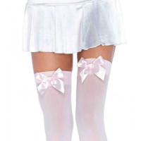 Розовые нейлоновые чулки Leg Avenue