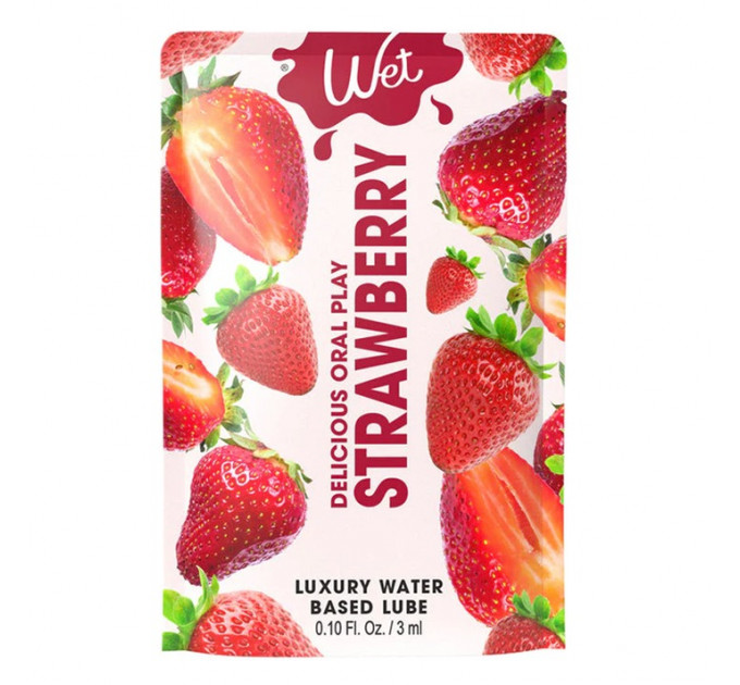 Съедобный лубрикант со вкусом клубники Wet Strawberry, 118 мл