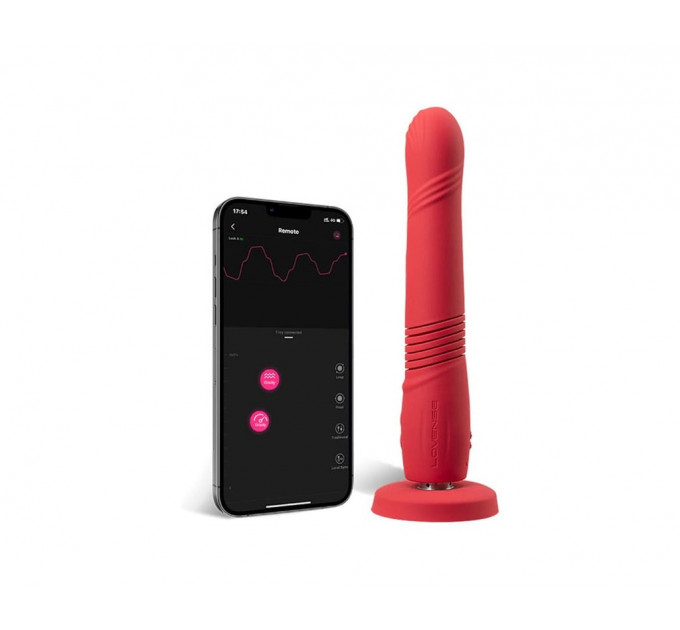 Смарт вибратор-пульсатор Lovense Gravity красный 23.4х3.7 см