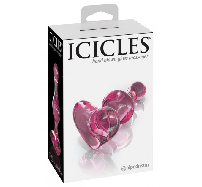 Стеклянная анальная пробка сердце Pipedream Icicles № 75