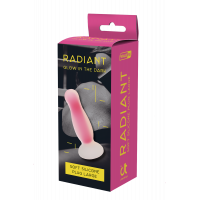 Светящаяся анальная пробка Dream Toys RADIANT SOFT SILICONE GLOW IN THE DARK PLUG LARGE PINK