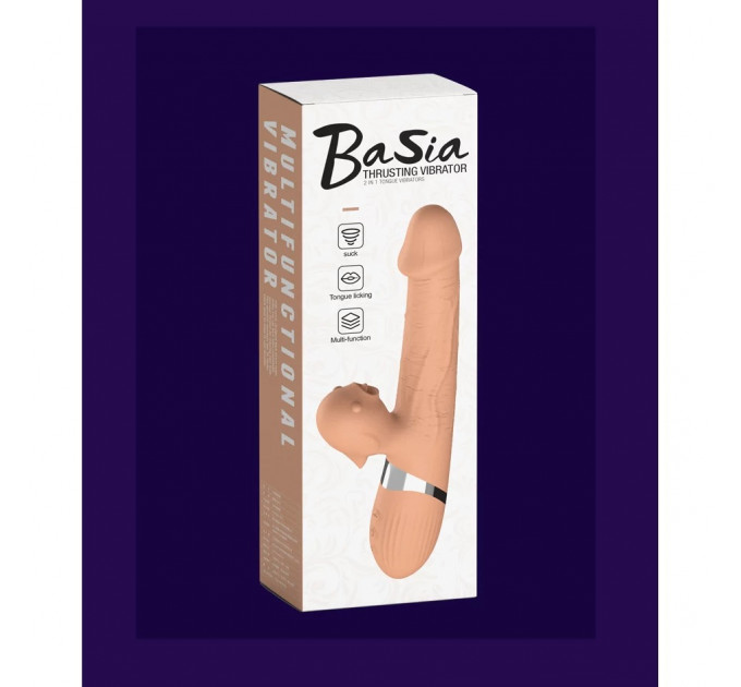 Вибратор-кролик Basia 2 in 1 USB 9 режимов вибрации и 5 скоростей движения