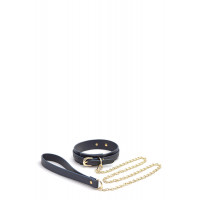 Ошейник с поводком BONDAGE COUTURE COLLAR AND LEASH BLUE