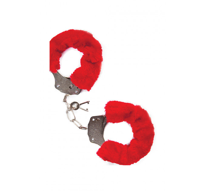 Наручники с мехом MAI No.38 METAL FURRY HANDCUFFS RED