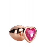 Анальна пробка з серцем GLEAMING LOVE ROSE GOLD PLUG LARGE