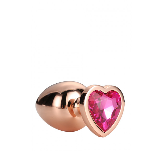Анальная пробка с сердцем GLEAMING LOVE ROSE GOLD PLUG LARGE