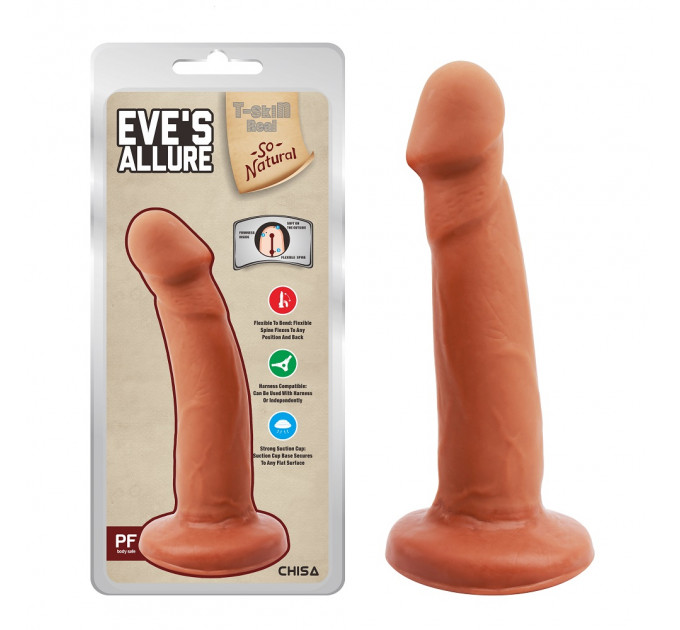Фаллоимитатор реалистичный Chisa T-skin ReaL Eves Allure с выраженной головкой; 18,5 см