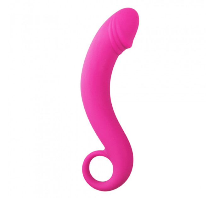 Вигнутий фалоімітатор Curved Dong для рожевий простати, 17.5 см x 3.5 см.