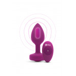 Анальна пробка із вібрацією B-Vibe Vibrating Jewel Plug S/M Pink Ruby, силіконова, рожева