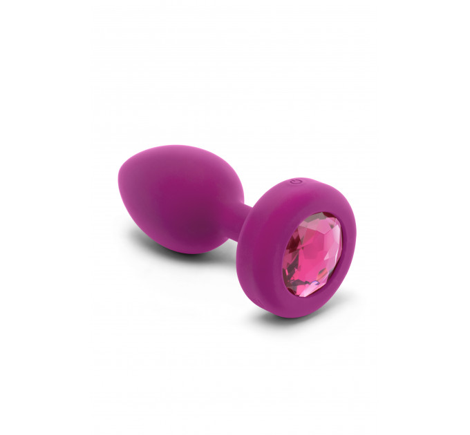 Анальна пробка із вібрацією B-Vibe Vibrating Jewel Plug S/M Pink Ruby, силіконова, рожева
