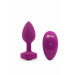 Анальна пробка із вібрацією B-Vibe Vibrating Jewel Plug S/M Pink Ruby, силіконова, рожева