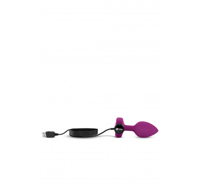 Анальна пробка із вібрацією B-Vibe Vibrating Jewel Plug S/M Pink Ruby, силіконова, рожева